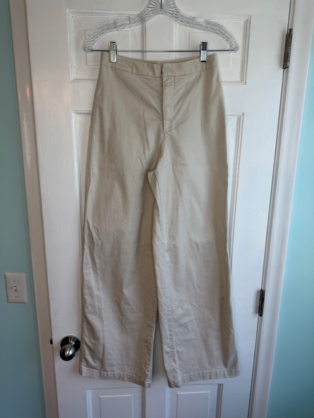 Express Women’s Wide-Leg Chinos in Light Tan